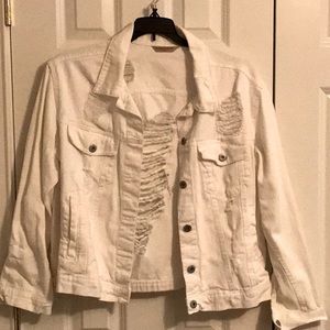 TEEN distress Jacket - White